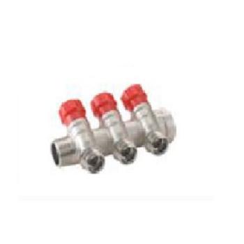 Sant Brass Manifolds With Stop Valves Red FS4-1-1/2 Inch x 3, MFSV1-25153R